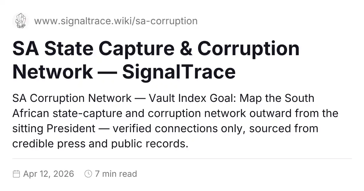 SA State Capture & Corruption Network — SignalTrace